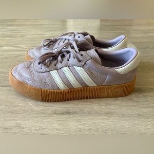 Lavender Adidas Leather Platform Samba Rose with Gum Sole